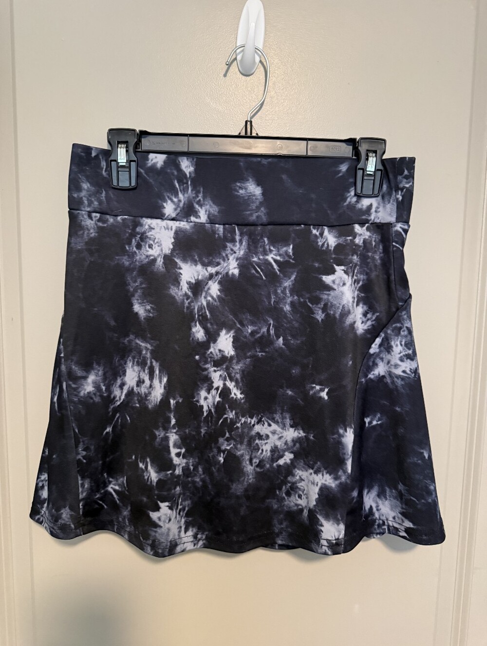 Black Tie-Dye A-Line Skort